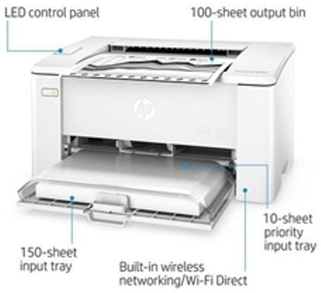 Hp Laser jet Pro M102W Wireless Printer, White