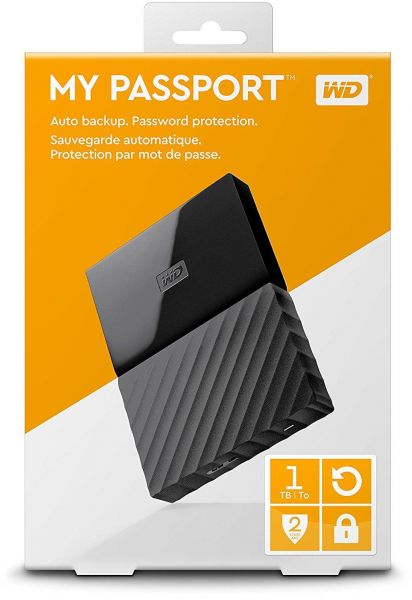 WD 1TB My Passport  Portable External Hard Drive USB 3.0 - Black